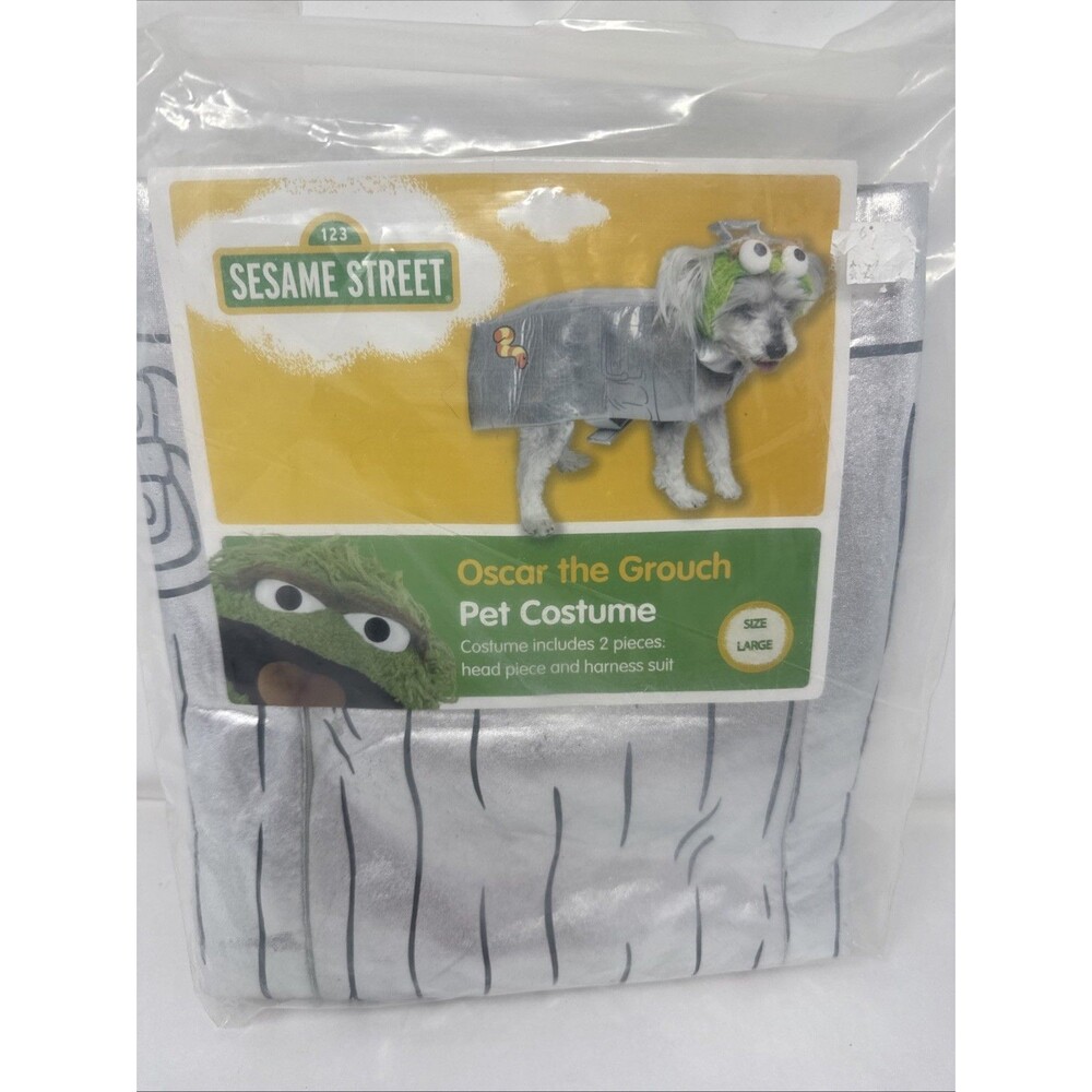 OSCAR THE GROUCH Halloween Dog Costume From Sesame Street LARGE new